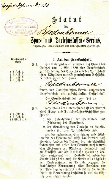 1903: Spar- und Dahrlehnskassen-Verein